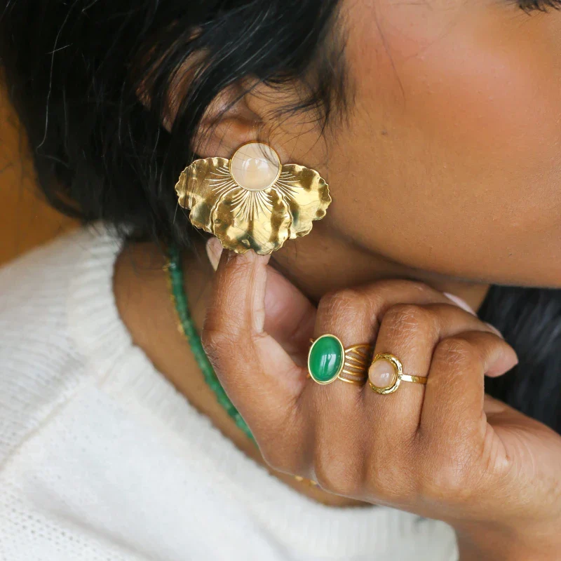 Bague vague Agate verte - Image 2