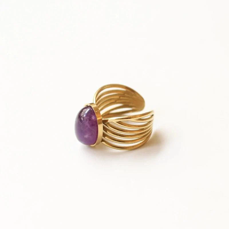 Bague vague Améthyste - Image 4