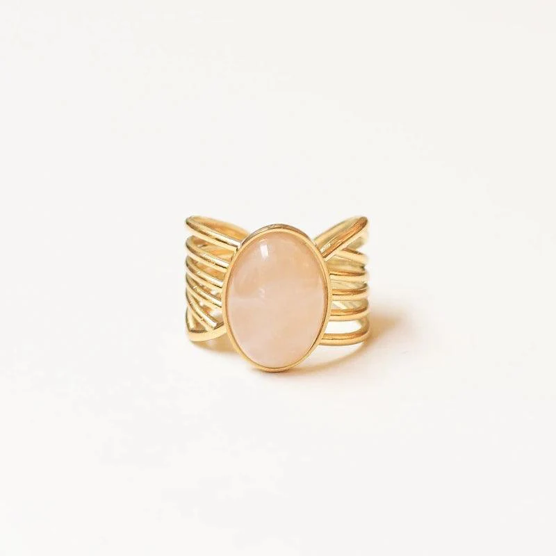 Bague vague Quartz rose - Image 3