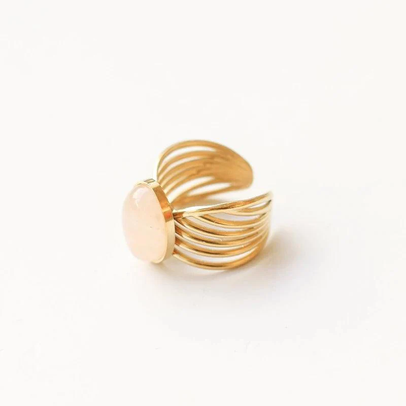 Bague vague Quartz rose - Image 5