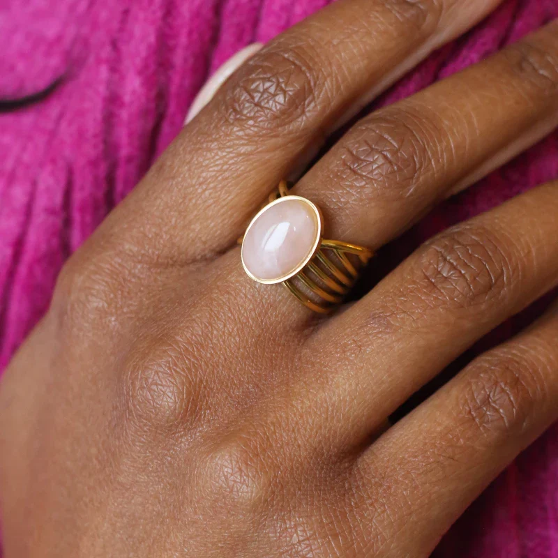 Bague vague Quartz rose - Image 7