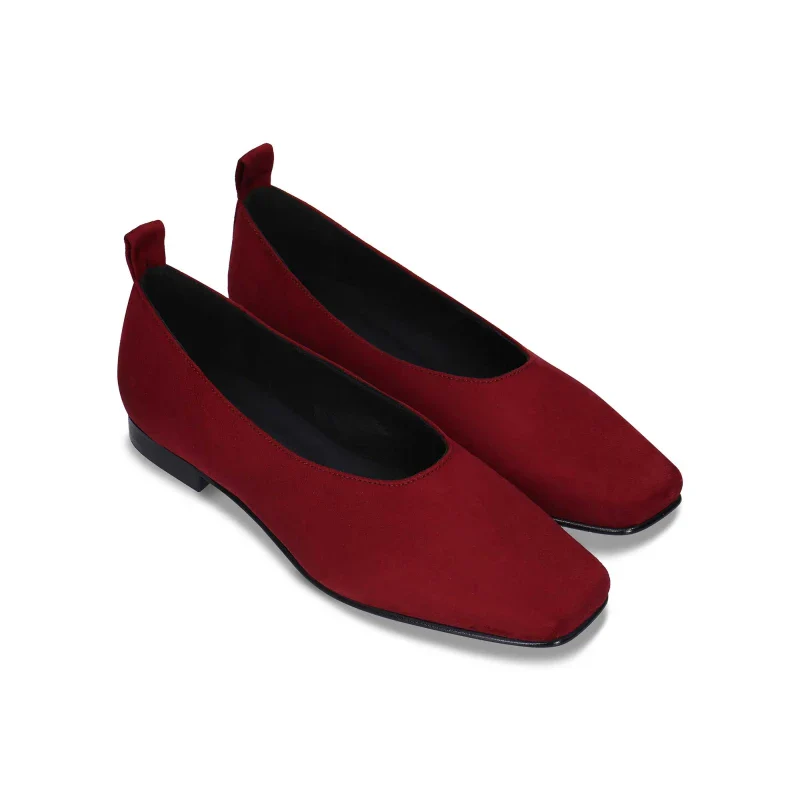 Ballerines bordeaux en suède végan - Melita - Image 4