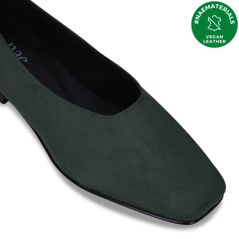 Ballerines Carrées en Suède Vegan - Melita Green - Image 2