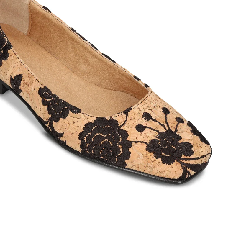 Ballerines en liège brodé écologiques et artisanales - Louise cork - Image 3