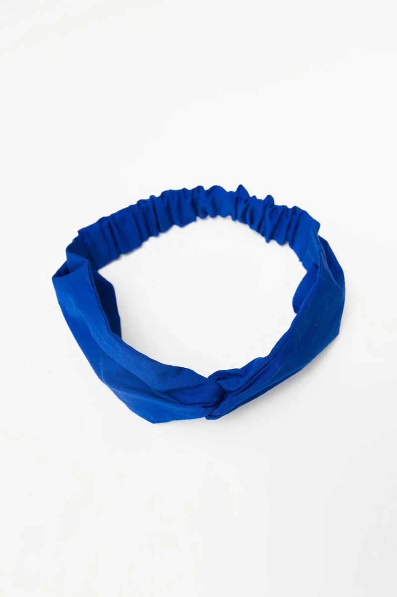 Bandeau éco-responsable en coton biologique bleu - Image 5