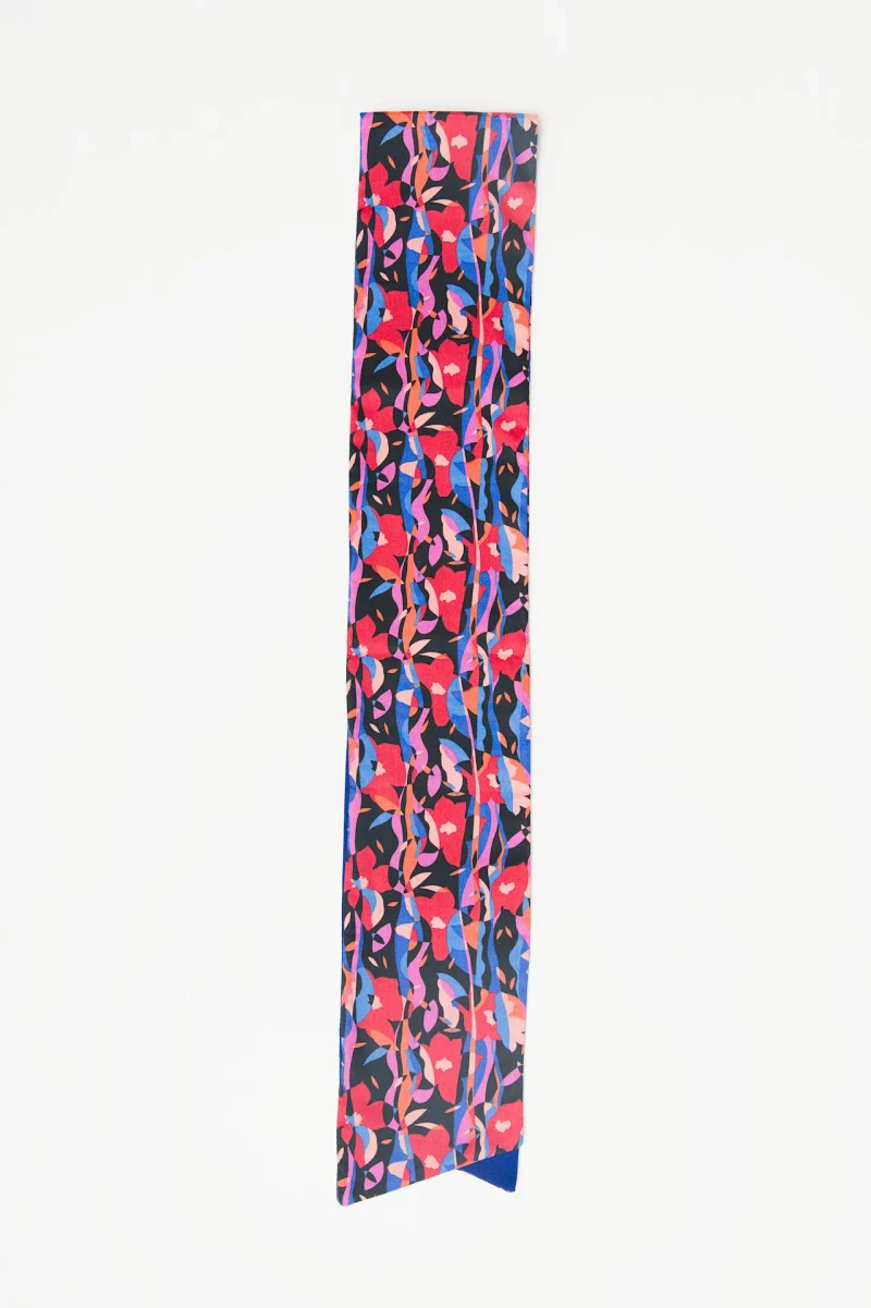 Bandeau réversible à motif floral et bleu - Image 2