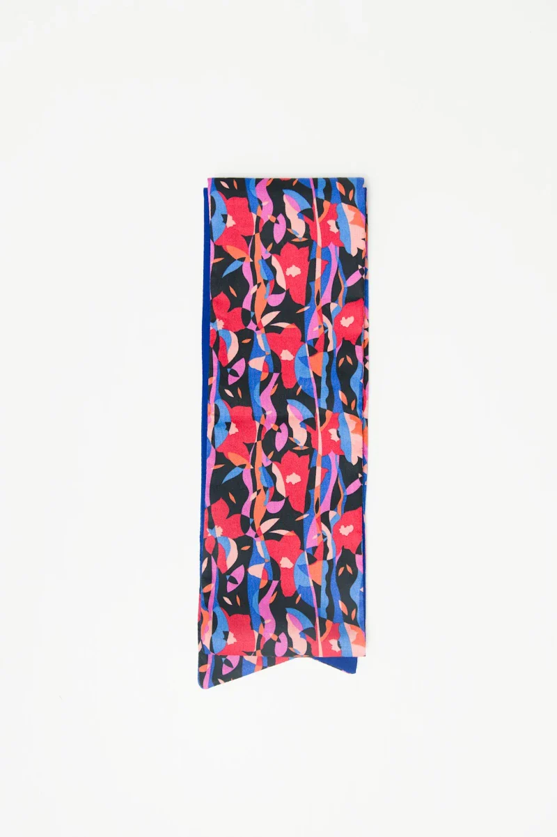 Bandeau réversible à motif floral et bleu - Image 3