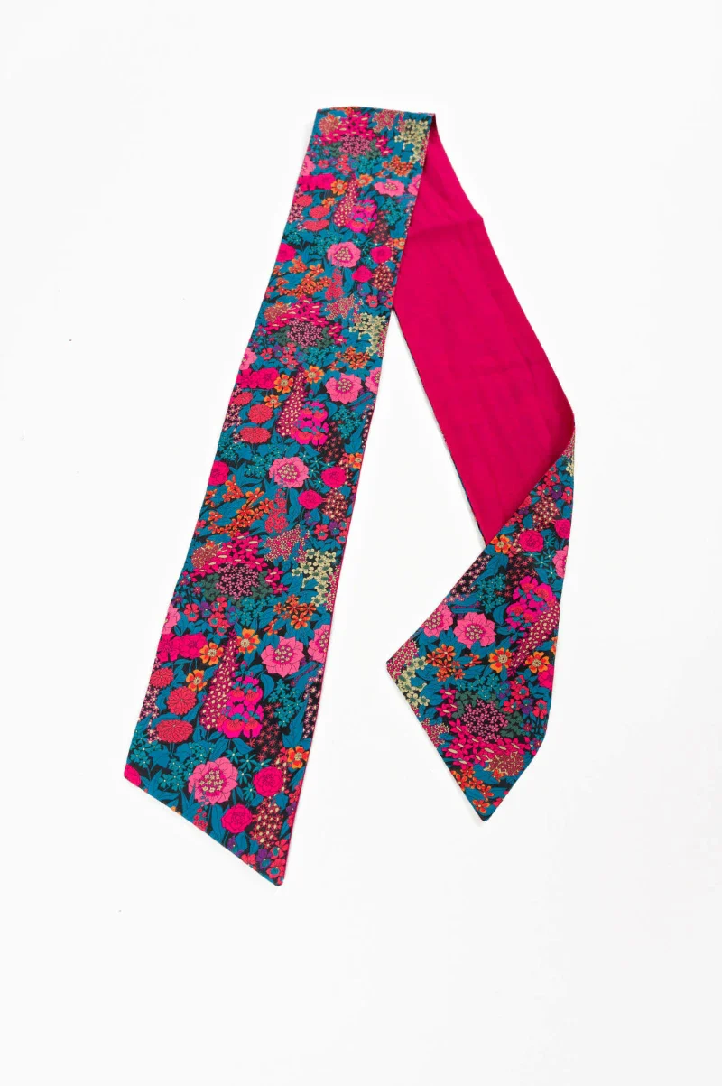 Bandeau réversible à motifs fleuris et fushsia - Image 4