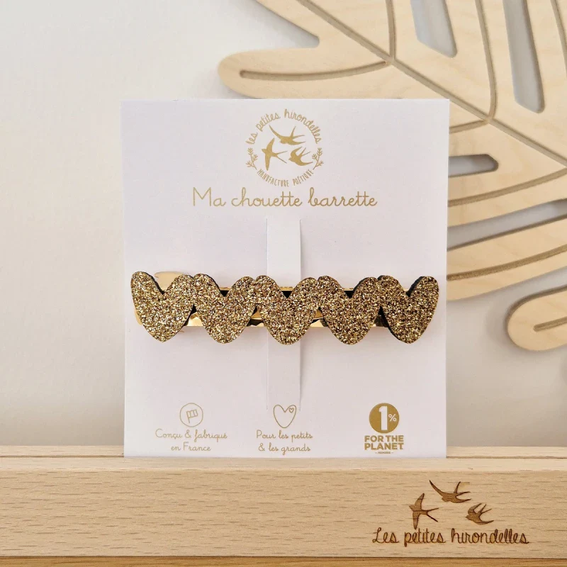 Barrette Clip en Feutrine et Paillettes - Cœur - Image 10