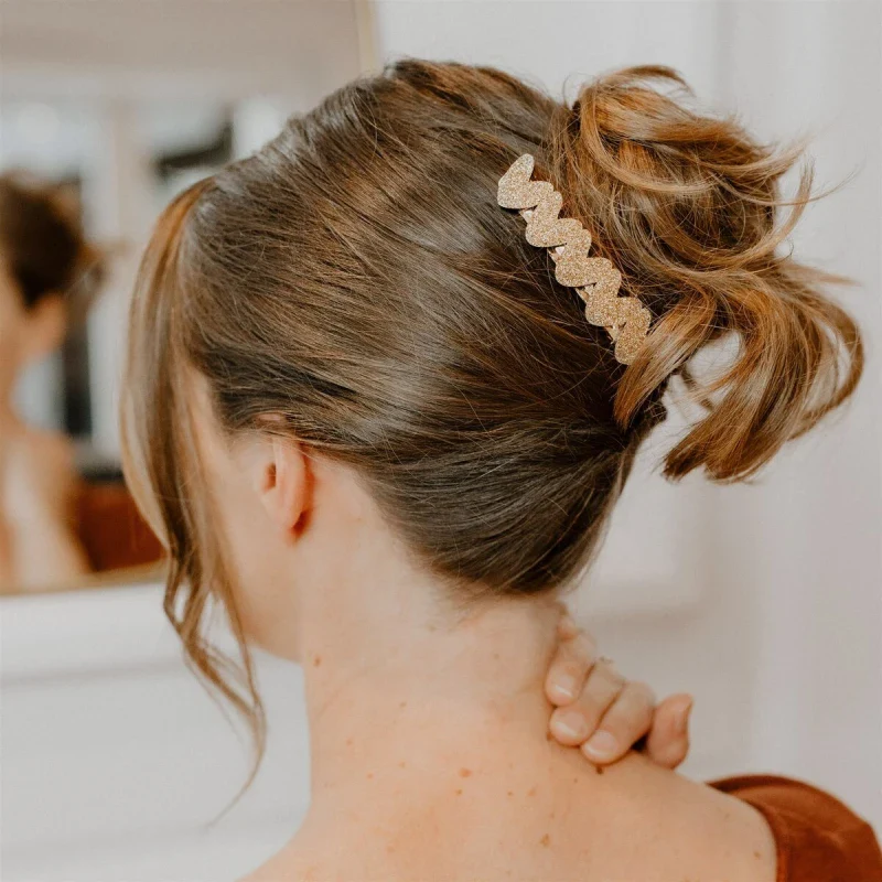 Barrette Clip en Feutrine et Paillettes - Cœur - Image 2