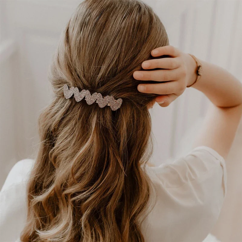 Barrette Clip en Feutrine et Paillettes - Cœur - Image 3