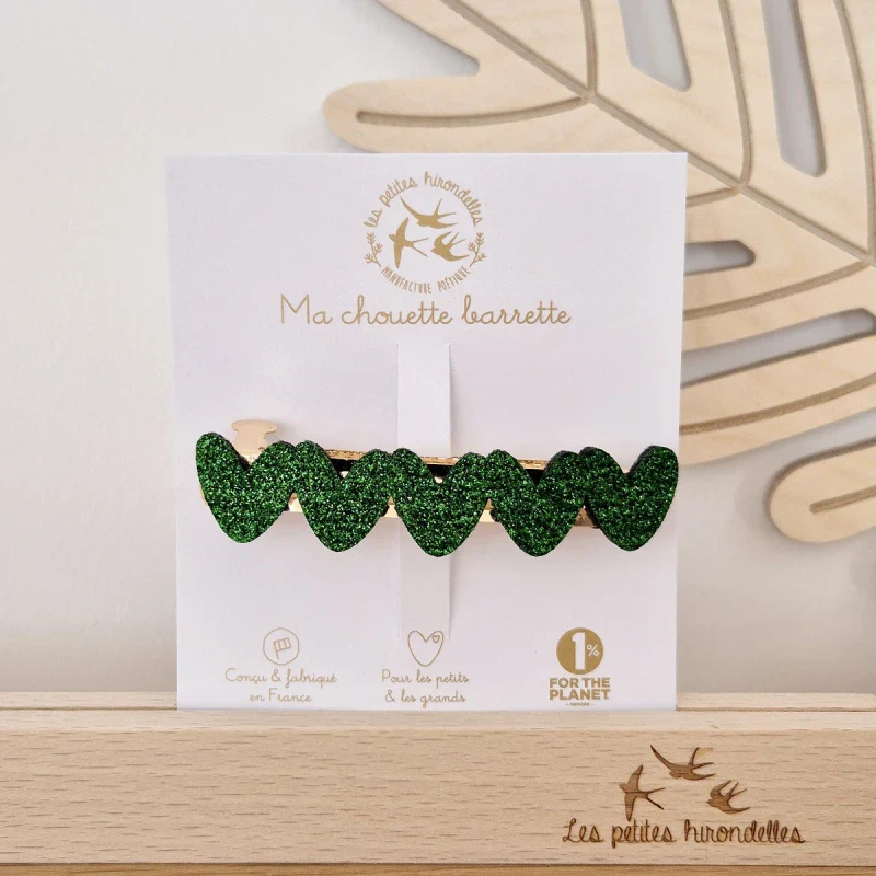 Barrette Clip en Feutrine et Paillettes - Cœur - Image 7