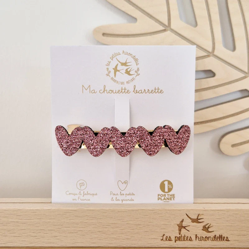 Barrette Clip en Feutrine et Paillettes - Cœur - Image 8