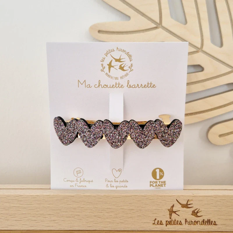 Barrette Clip en Feutrine et Paillettes - Cœur - Image 9
