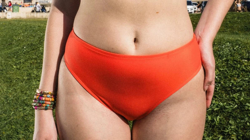 Bas de maillot de bain taille haute Orange - Mandarine - Image 8