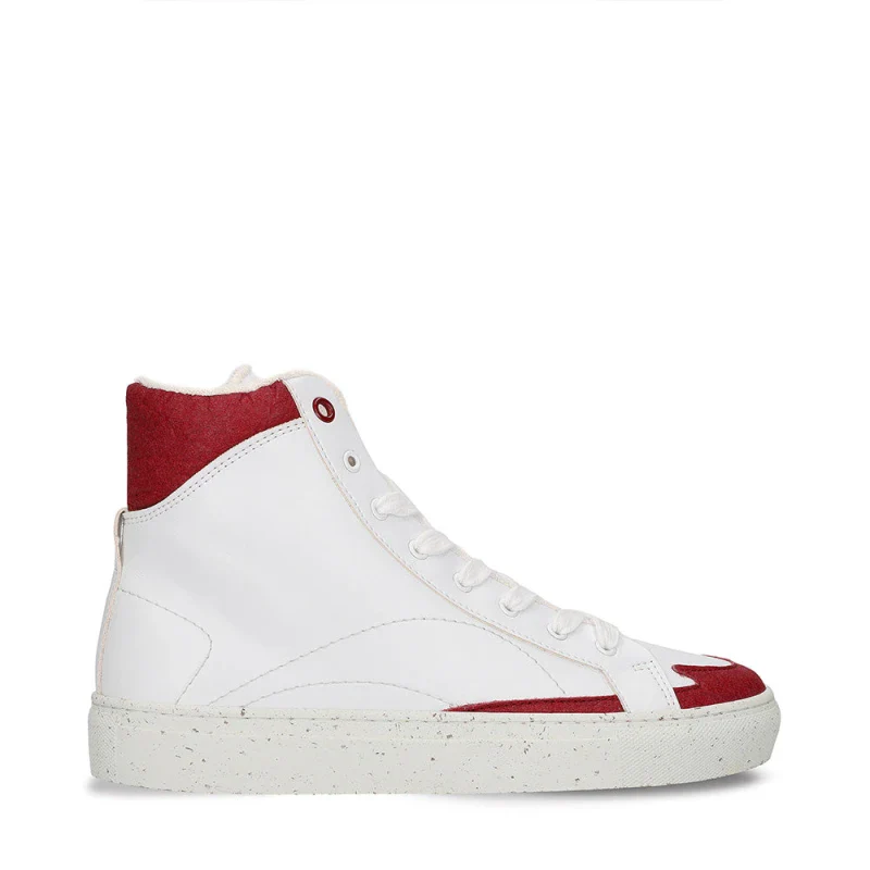 Basket montant rouge en Piñatex et Cuir de Pomme - London - Image 2