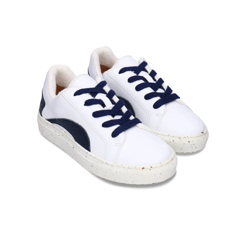 Baskets en cuir de pomme et Piñatex bleu - Berlin - Image 3