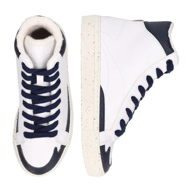 Baskets montantes bleues en Piñatex et cuir de pomme – London - Image 5