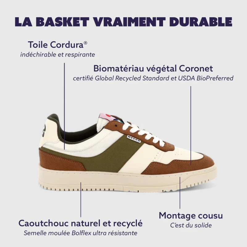 Baskets unisexes véganes - Kiboko Cordura Olive - Image 2