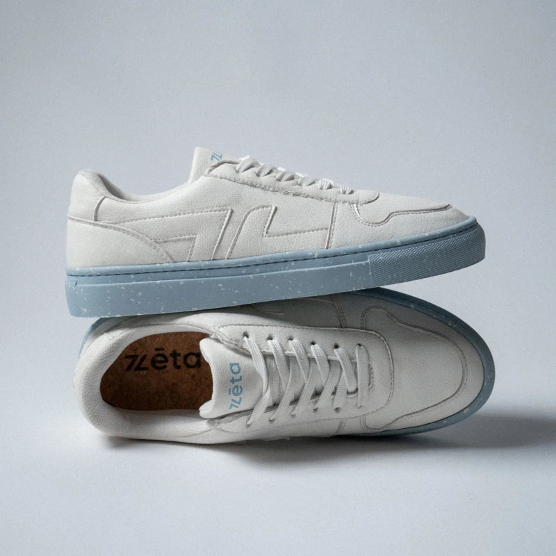 Baskets véganes blanches avec semelle bleu - Bicolors - Image 8