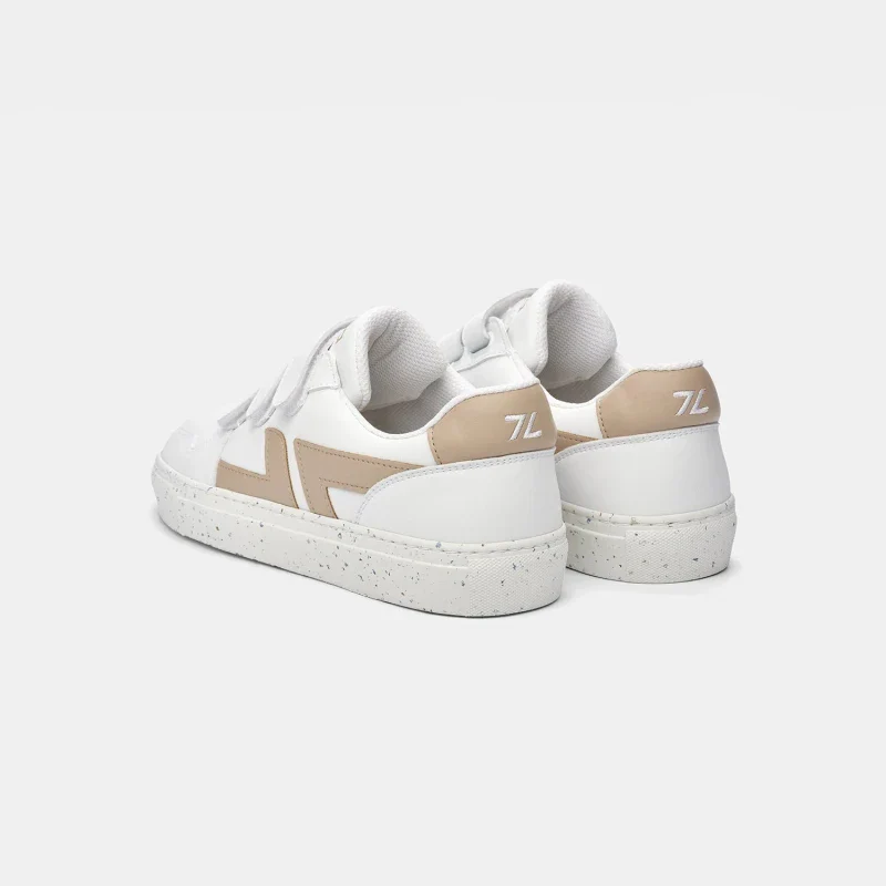 Baskets véganes blanches et beiges - Velcro - Image 10