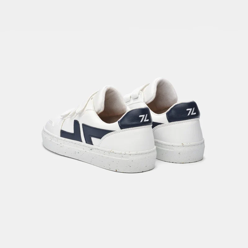 Baskets véganes blanches et bleu marine - Velcro - Image 11