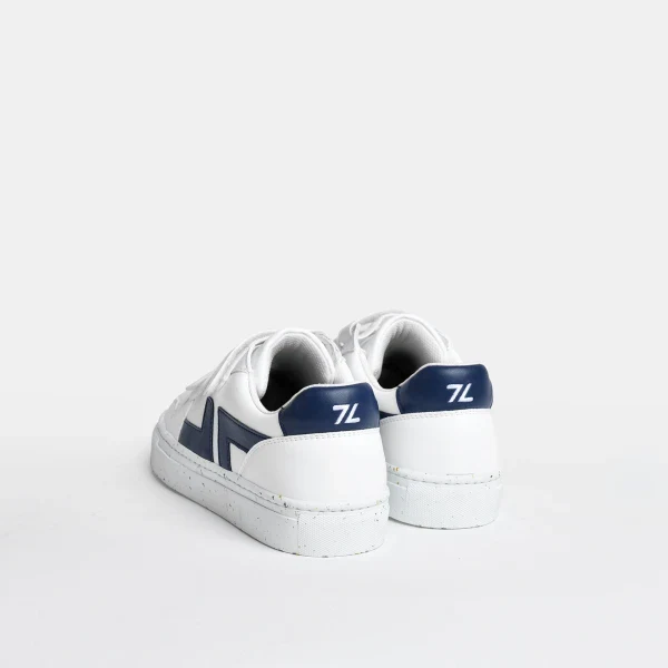 Baskets véganes blanches et bleu marine - Velcro - Image 2