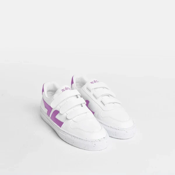 Baskets véganes blanches et lila - Velcro - Image 4