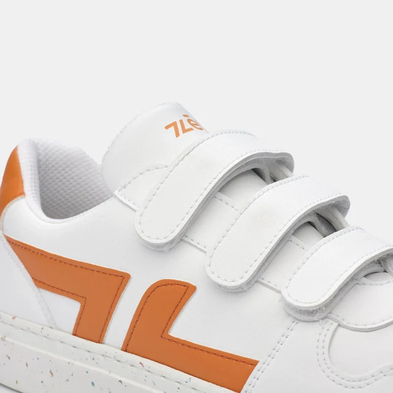 Baskets véganes blanches et oranges - Velcro - Image 12