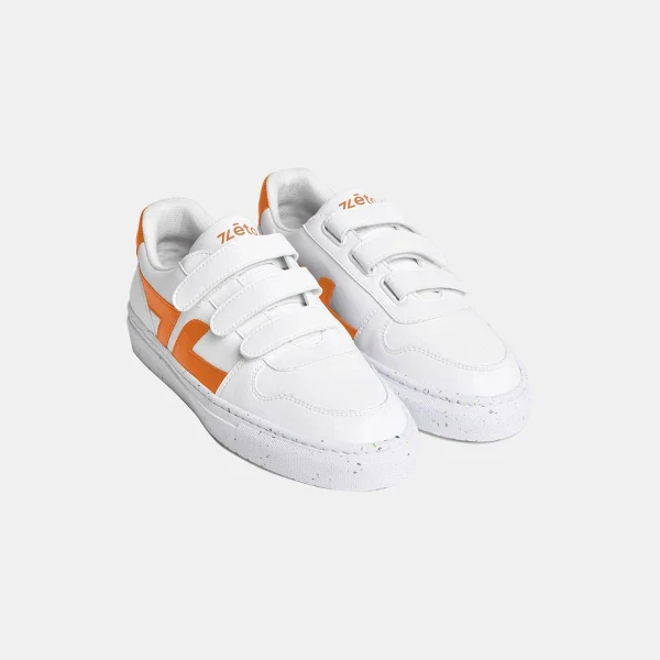 Baskets véganes blanches et oranges - Velcro - Image 6