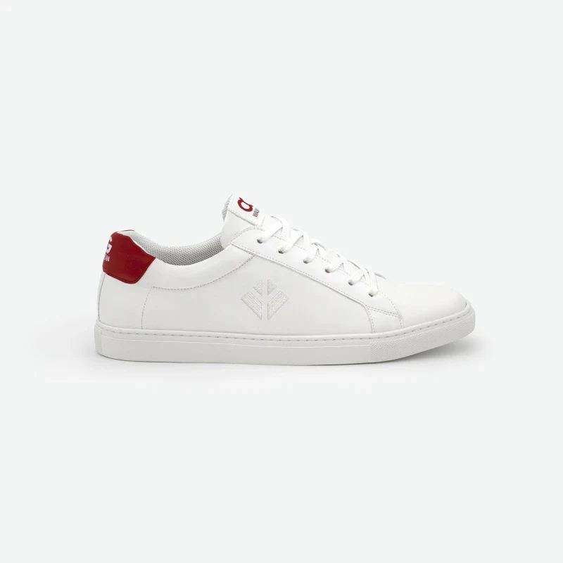 Baskets véganes unisexe Blanc Rouge Maïs - Winton - Image 2