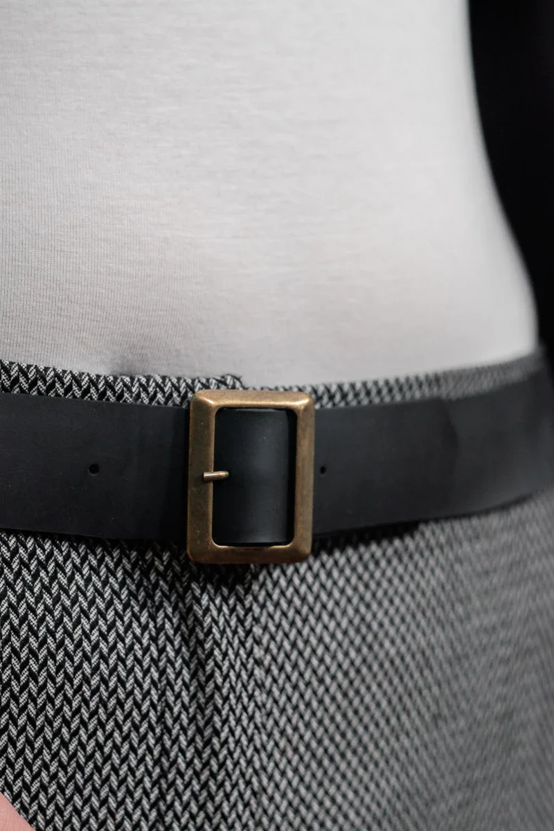 Ceinture large upcyclé - Noir - Image 4