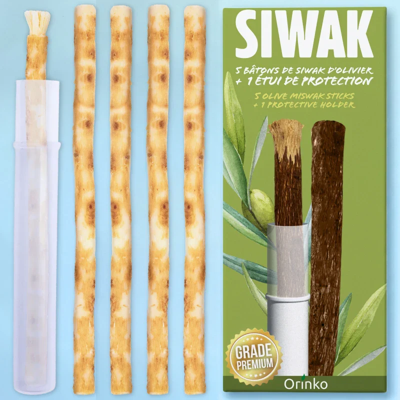 Bâtons de Siwak d'Olivier x5 + 1 Étui de Protection – Brosse à Dents 100% Naturelle - Image 8