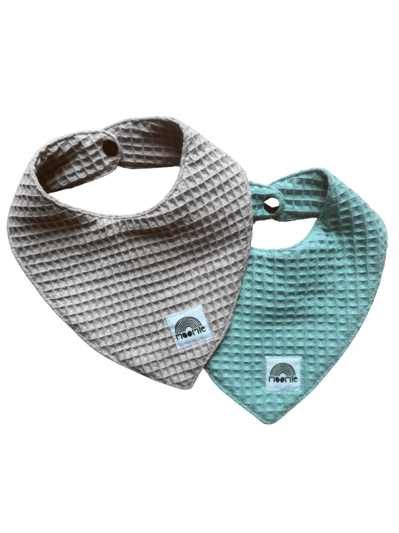 Bavoir bandana en tissu nid d'abeille - Fabriqué en France (5 couleurs) - Image 4