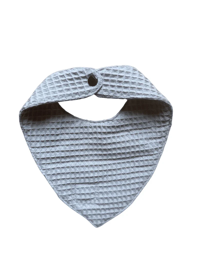 Bavoir bandana en tissu nid d'abeille - Fabriqué en France (5 couleurs) - Image 6