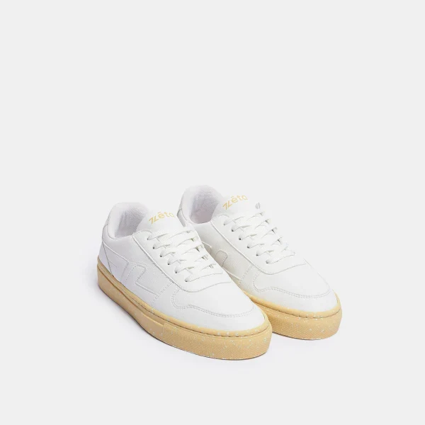 Baskets véganes blanches avec semelle jaune - Bicolors - Image 3