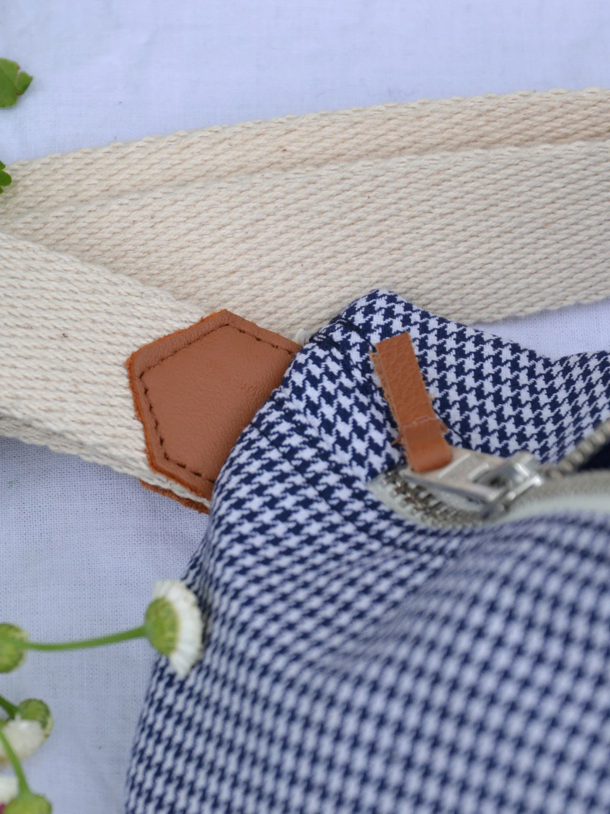 Sac Banane Binette bleu Iris Pied de poule - Image 6