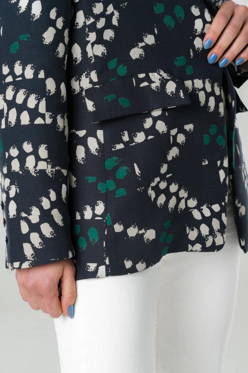 Blazer bleu marine avec imprimé - Stevia - Image 5