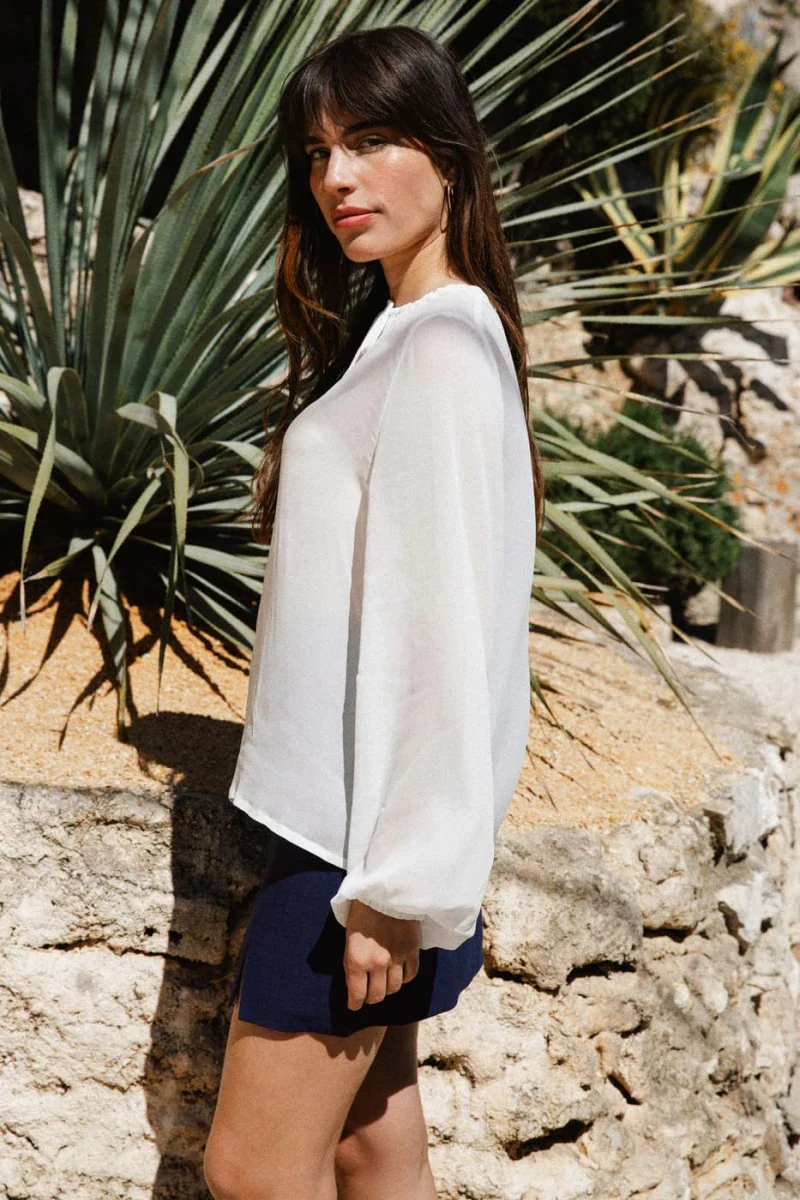 Blouse blanche à manches bouffantes - Silène - Image 3