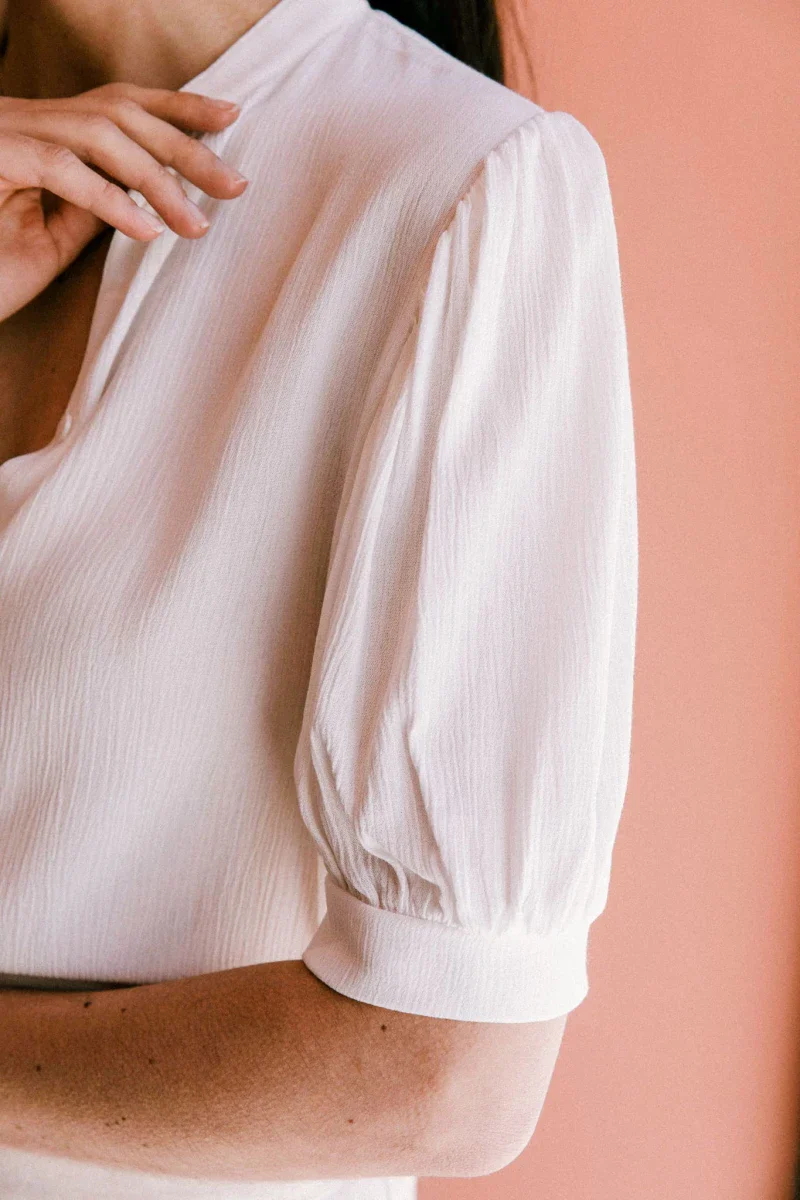 Blouse col mao blanche - Magnolia - Image 4