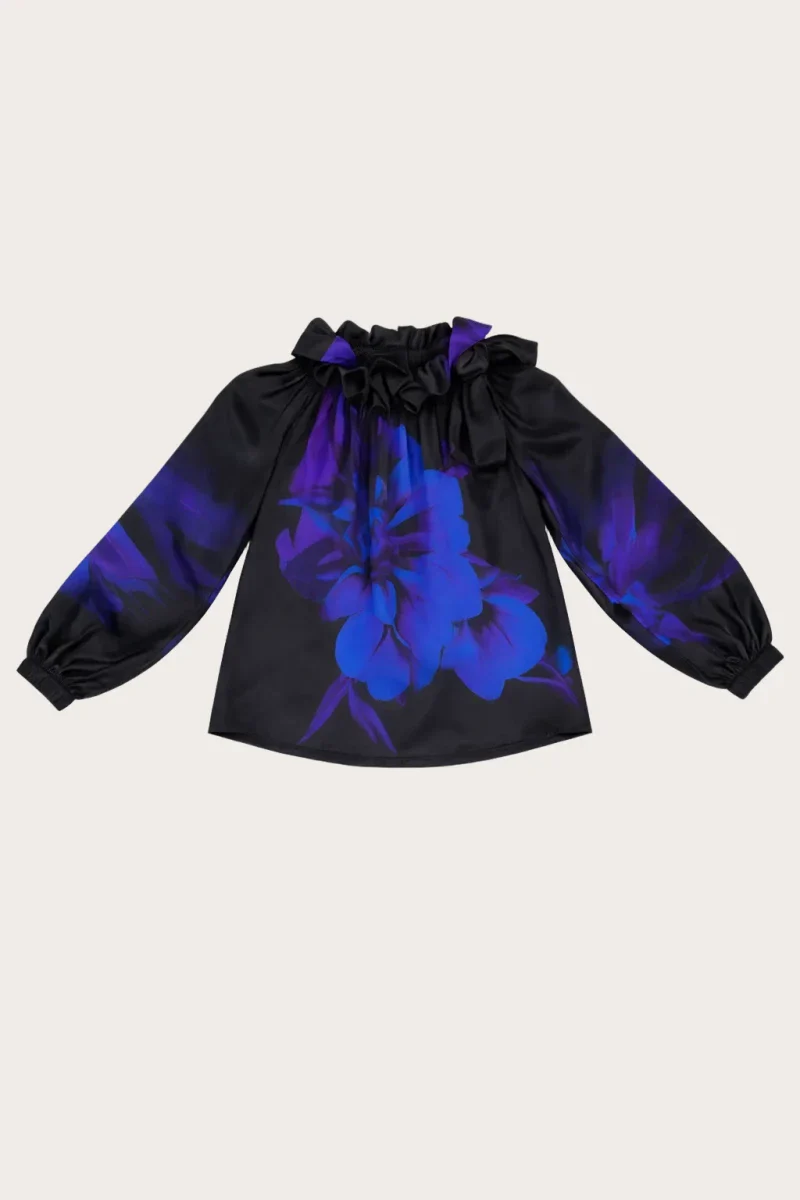Blouse imprimée floral à encolure froncée - Pivoine - Image 4