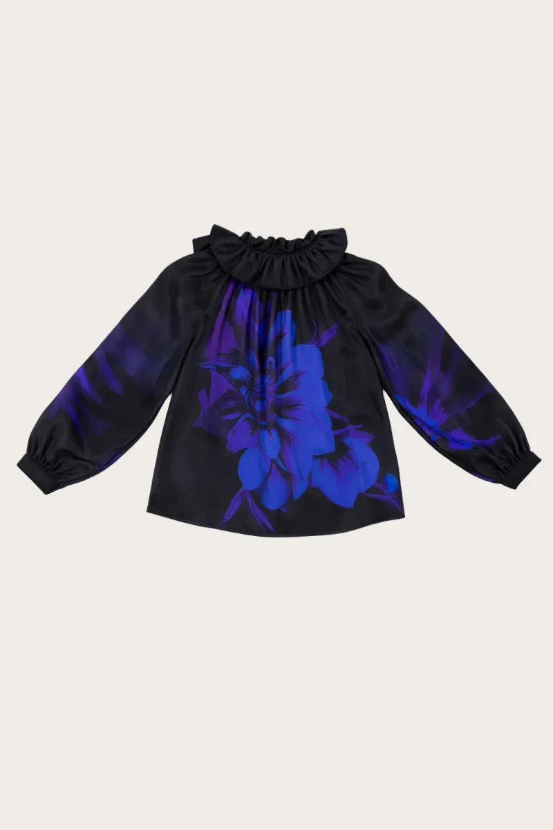 Blouse imprimée floral à encolure froncée - Pivoine - Image 5