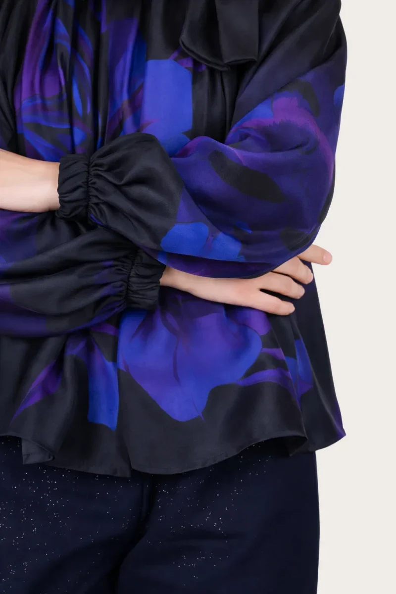 Blouse imprimée floral à encolure froncée - Pivoine - Image 6