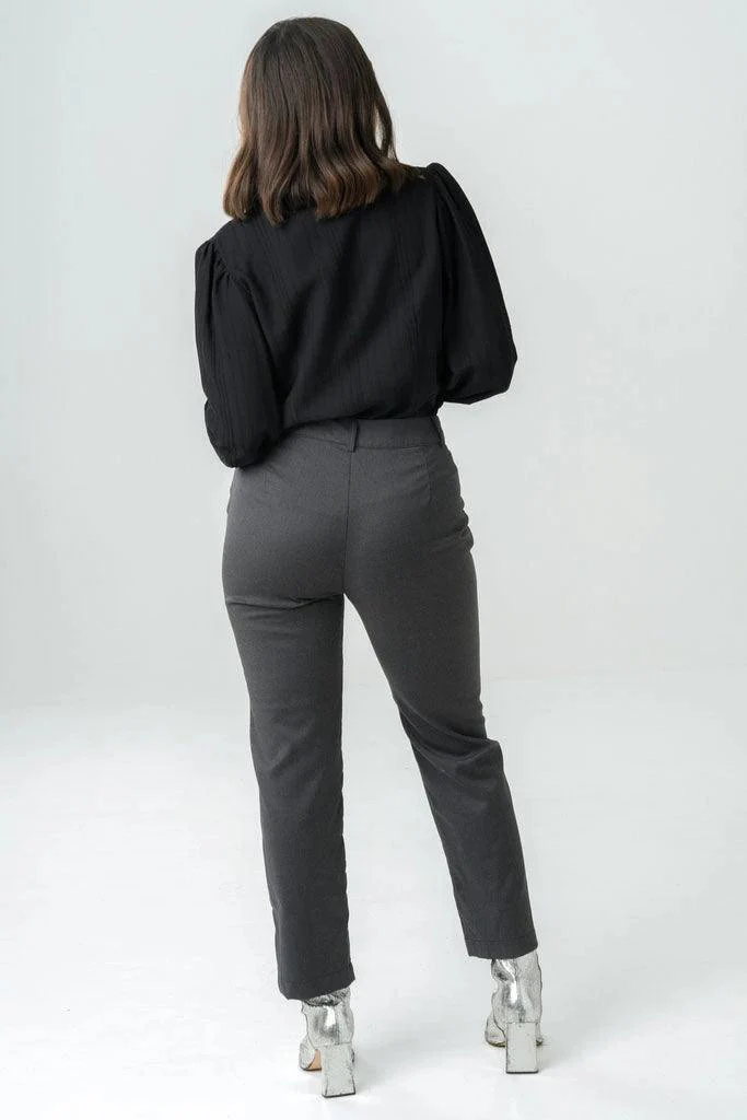 Blouse noire à manches longues - Orchidée - Image 3