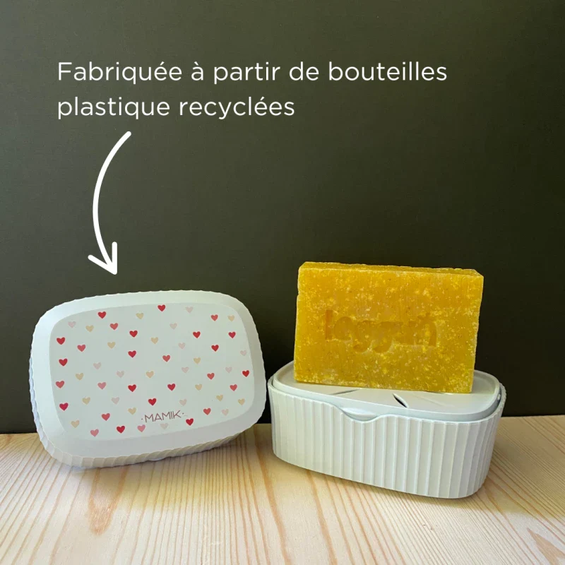 Boîte à savon Petits Coeurs en plastique recyclé - Image 2