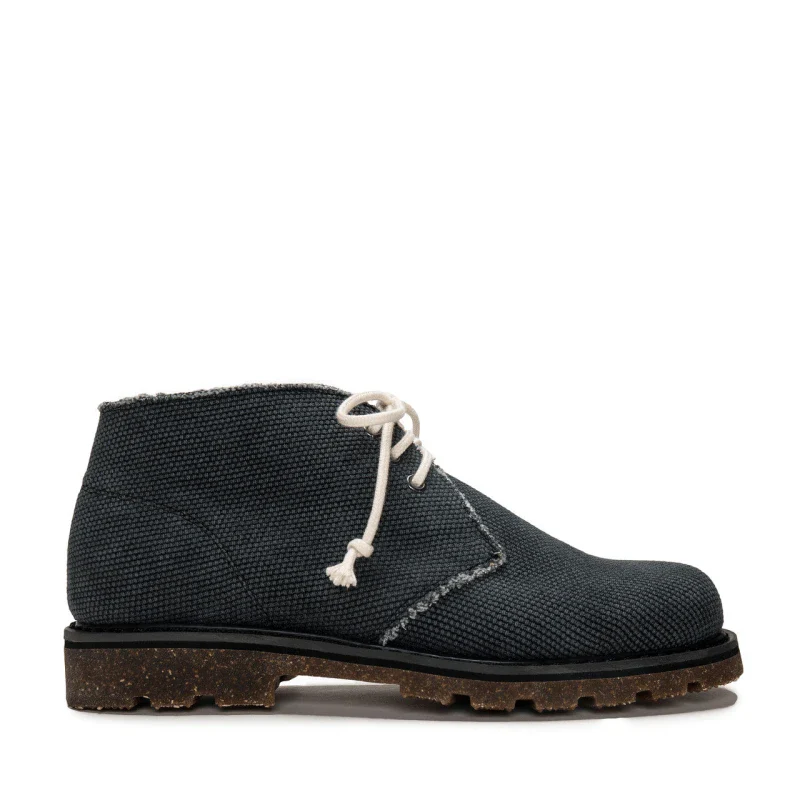Bottes desert vegan - Fait main en matières écologiques - PETA Black - Image 2