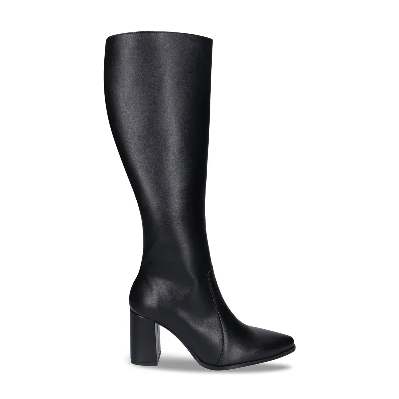 Bottes Genou Hautes Vegan en Cuir de Pomme - Iona Black - Image 2