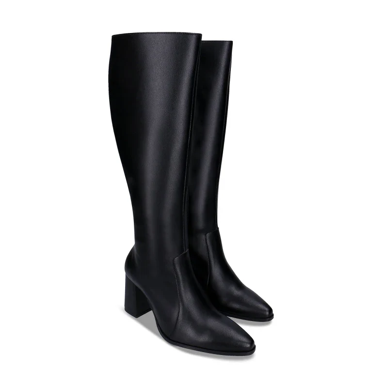 Bottes Genou Hautes Vegan en Cuir de Pomme - Iona Black - Image 4