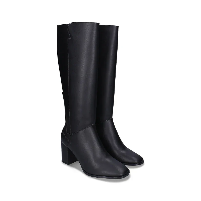 Bottes Hautes Noires en Microfibre - Greta - Image 6
