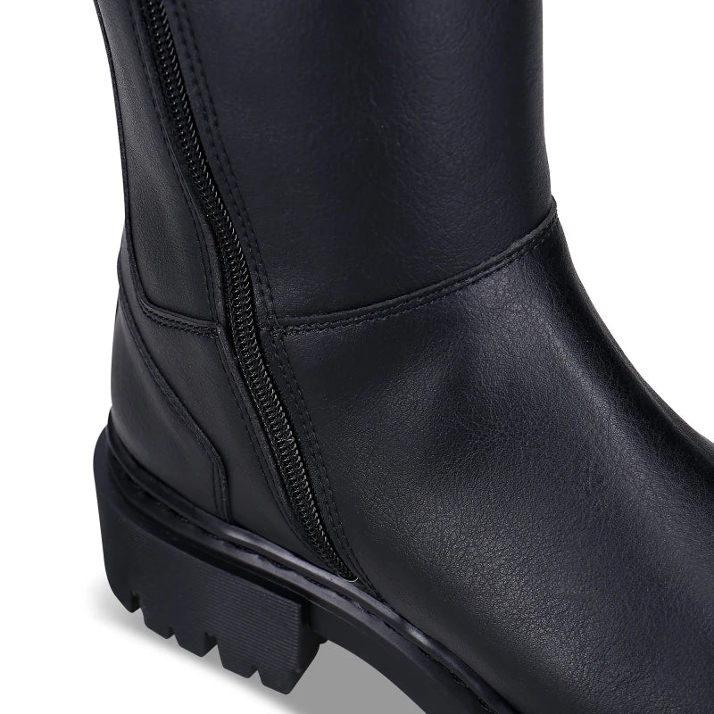 Bottes noires hautes vegan – Aurora - Image 4